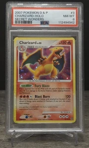 PSA 8 Charizard 3 Secret Wonders Holo Rare Near Mint Pokemon Card 2007 - Picture 1 of 2