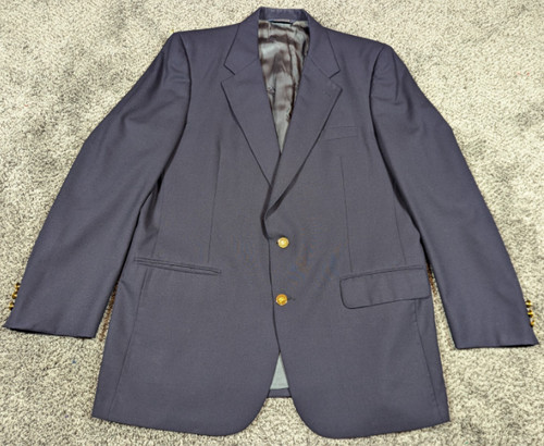 Blazer Burberrys vintage uomo 44 blu navy lana bottoni oro cappotto sportivo USA anni 90