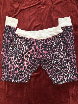 Pantalones para dormir DKNY íntimos con bolsillos puños estampado animal talla M rosa O10 Foto 1 de 4