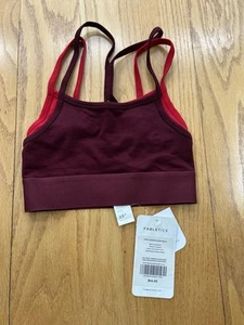 Nuevo con etiquetas Sujetador deportivo Fabletics rojo inalámbrico pulóver elástico talla XS - Imagen 1 de 4