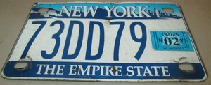 Vintage Skyline New York State Motorrad Nummernschild Anhänger Aufkleber 73DD79 - Bild 1 von 2