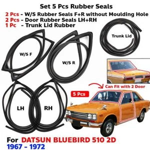 Windscreen w/o Vent Weatherstrip Fits Datsun Bluebird 510 2D SED 1967-72 5 PCS - Picture 1 of 7