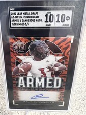 2022 Leaf Metal Draft Malik Cunningham Armed & Dangerous Tiger Mojo 2/5 SGC 10