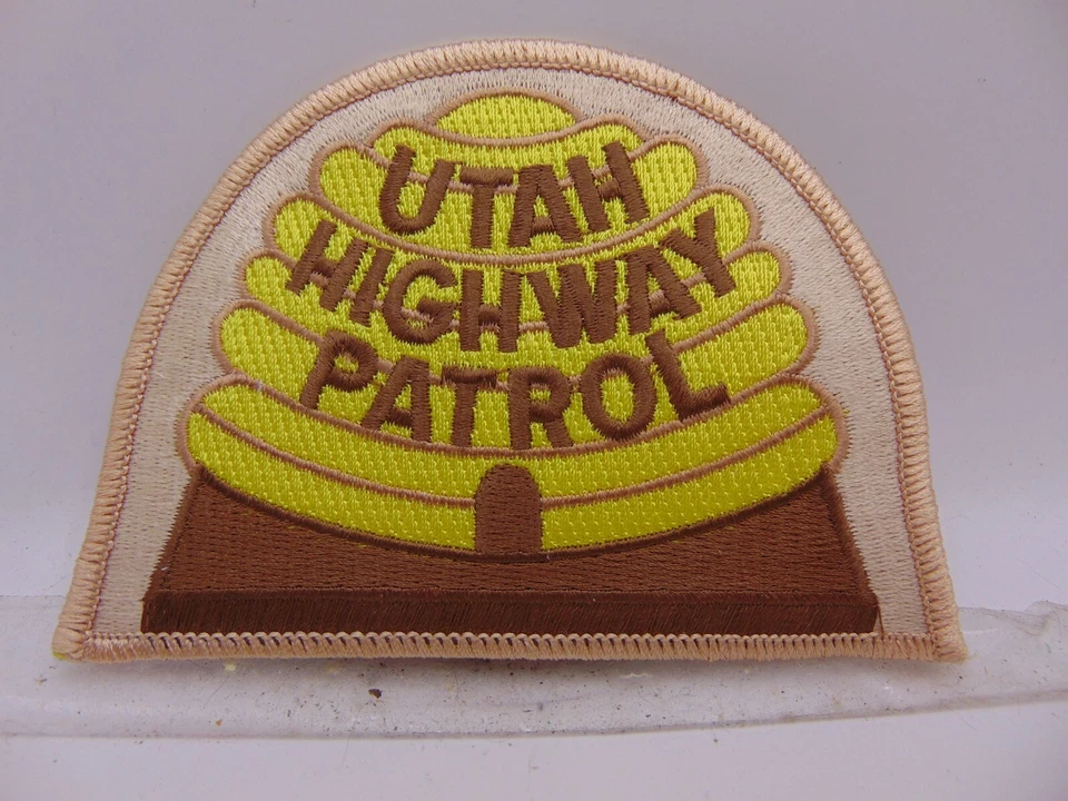 Vintage Obsolete Embroidered Patch Highway Patrol State  Utah Honey - Image 1 of 3