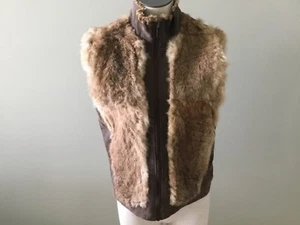 Gilet con chiave in cotone pelliccia marrone S piccolo cerniera davanti - Foto 1 di 4