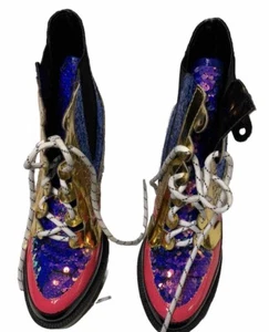 Gr. 8 Cape Robbin Nell Chunky Boots Pailletten Glitzer Plateau rosa - Bild 1 von 5