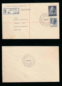 AUSTRALIAN ANTARCTIC TERRITORY 1959 REGISTERED DAVIS to GERMANY VFU - Picture 1 of 3