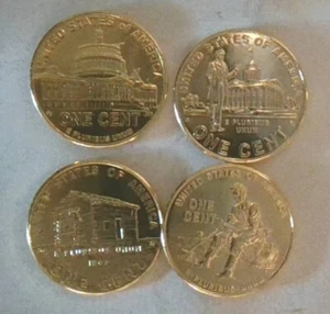 2009 P or D Bicentennial 24 KT Gold Lincoln Pennies Lot of 4 - Picture 1 of 1