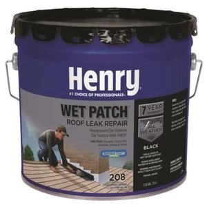 Roof Cement Leak Repair 208 Wet Patch 3.30 Gal. Waterproof Bond Black - Picture 1 of 12