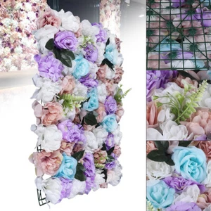 12x Künstliche Blume Wand Panel Seide Hochzeit Party Hintergrund Veranstaltungsort Dekor NEU - Bild 1 von 16