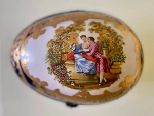 Porzellan Ei Kämmer Thüringen Konfektbehälter Liebespaar Luxus 14x20x14cm - Bild 1 von 5