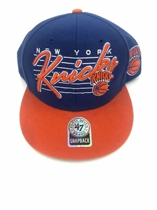 New York Knicks Snapback 47 Brand Adjustable Fit Blue/Orange Brand New - Picture 1 of 11
