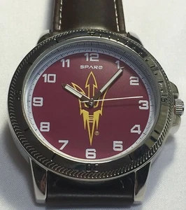Arizona State Sun Devils Sparo Classic Men's Sports Watch Brown Leather Band - Picture 1 of 3
