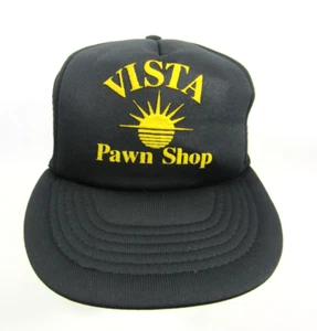 Vintage 90s Vista Pawn Shop Hat Cap Puff Sun Graphic Snapback Trucker - Picture 1 of 10