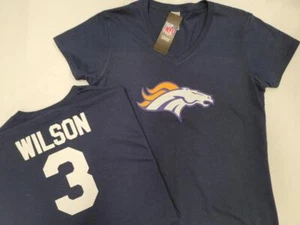 20830 Damen Bekleidung DENVER BRONOS "Eligible Receiver" V-Ausschnitt Shirt Navy Neu - Bild 1 von 8