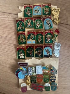 Moscow 1980 olympic pin badges MISHA BEAR Mascot Russian Olympic Games 1980 - Picture 1 of 3