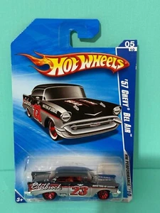 2010 HOT WHEELS #103/240 HW PERFORMANCE #5/10 '57 CHEVY BEL AIR BLACK 1:64 3+ - Picture 1 of 7