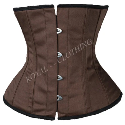 Corsé marrón ceñidor cintura extrema algodón deshuesado doble acero J-8139 Foto 1 de 3