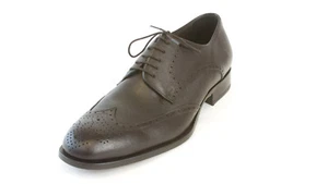 J.Lindeberg Herren Dunkelbraun Brogue 5 Saffiano Lederschuhe Sz 8 Neu - Bild 1 von 3