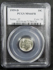 1959-D 10c PCGS MS66 FB. Lustrous with a strong strike. (824150) - Picture 1 of 2