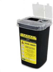 Nadelabwurfbehälter 1L. Abwurfbehälter für Tattoonadeln & Piercingkanülen - Bild 1 von 1