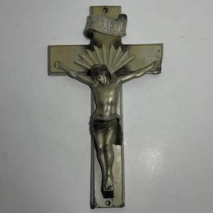 Vintage Antica Bara Bara NOS Crocifisso Gesù Targa Funerale Cimitero NOS - Foto 1 di 6