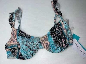 NEW WITH TAGS SEAFOLLY LADIES MOROCCAN MOON BIKINI TOP SIZE 10 - Picture 1 of 9
