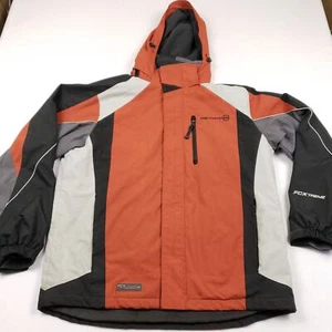 Free Country Xtreme Soft Shell Jacket Men M Orange Full Zip Hooded Quilted Liner - Picture 1 of 21