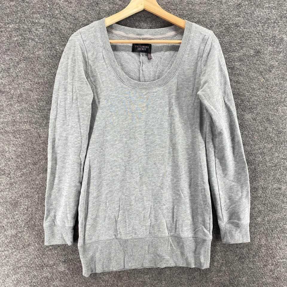 Suéter Pullover Victoria's Secret Mujer XS Gris Tejido Algodón Manga Larga Informal Foto 1 de 4