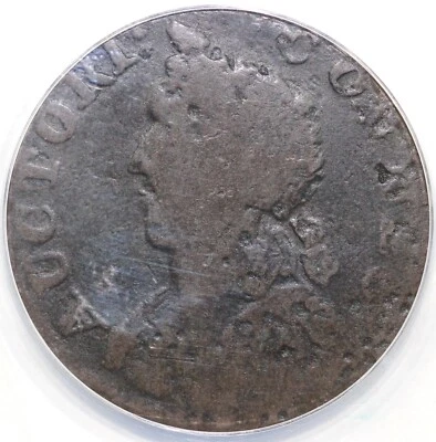 1786 M.5.3-N Hercules Head Connecticut Colonial Copper ANACS VG 8 - Image 1 of 4