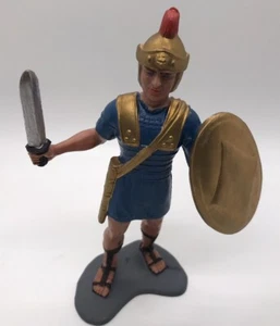 Roman Empire 1963 6.25” Marx Roman Warrior With Shield Hard Plastic Vintage - Picture 1 of 5