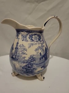 Vintage Victoria Ware Ironstone Art Pottery Pitcher Flow Blue Style 1930s - Picture 1 of 15