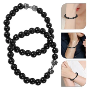 2pcs Dumbbell Bracelets Beaded Bracelets Weighted Bracelets Cool Bracelets - Picture 1 of 12
