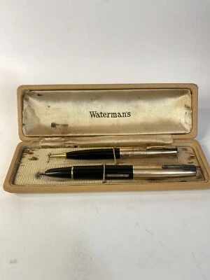 Juego de Pluma Estilográfica y Lápices de Plomo Waterman’s Vintage con Estuche Original (Leer) Foto 1 de 4