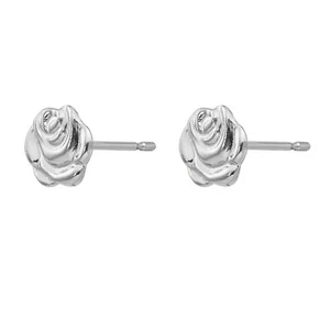 14k White Gold Plated Silver Flower Post Gardening Stud Earrings Womens Day Gift - Picture 1 of 1