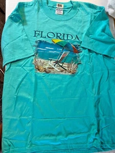 Vintage 1998 Florida Souvenir  T-Shirt XL Beach Sand Seashells Short Sleeve NWT! - Picture 1 of 3