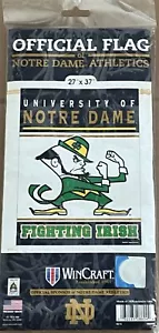 NEW WinCraft College Notre Dame Fighting Irish Mascot Vertical Flag 27"x37" - Picture 1 of 2