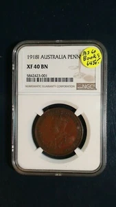 1918 I AUSTRALIA PENNY NGC XF40 BN 1P Coin PRICED TO SELL NOW! - Picture 1 of 4