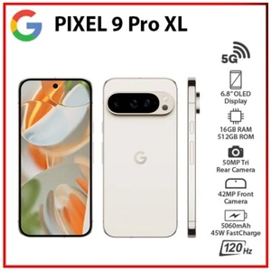 Google Pixel 9 Pro XL 16GB+512GB PORCELAIN Unlocked Android Mobile Phone - Afbeelding 1 van 7