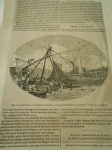 Pêche au Balancier 1841 Gravure Print Article - Picture 1 of 1