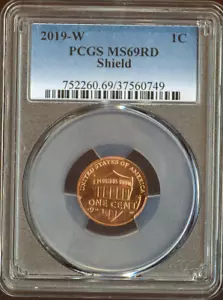 2019-W LINCOLN SHIELD CENT PCGS MS69 RED 2ND FINEST GRADE . - Picture 1 of 2