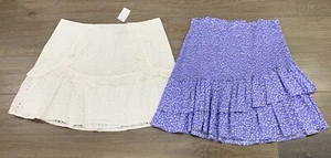 2x Ladies size 12 White Broderie & Blue DOTTI Skirts *NEW* RRP $99.90 Skirt - Picture 1 of 5