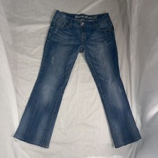 Grace in LA Womens Jeans 13/30 Bootcut Bling Embroidered Cross Pocket