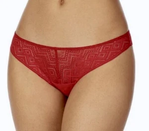 DKNY Stretch Pure Lace Red Thong Panty NEW Womens Sz S 5 M 6 L 7 DK8591 - Picture 1 of 9