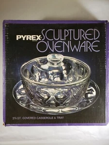 Cazuela y bandeja cubiertas Pyrex esculpidas para horno de 2,5 cuartos de galón - NUEVA (Otros) LEER - Imagen 1 de 12