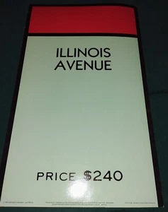1987 McDonalds Cardboard Monopoly Illinois Avenue Sign/Display/Ad/Promo 24x14.5 - Picture 1 of 2