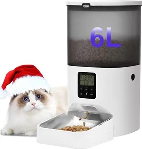 6L Cat Food Dispenser with Timer Interactive Voice Recorder, Auto Cat Feeder - Picture 1 of 9