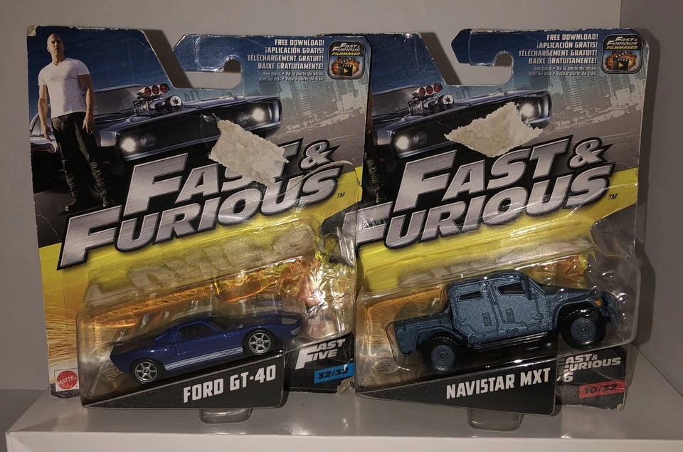 Mattel Fast and Furious Ford GT40 And Navistar MXT cars - Image 1 of 4