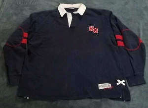 Kansas Jayhawks Collared Colosseum Athletics Sweater Sz. XL Blue/Red/White - Picture 1 of 12