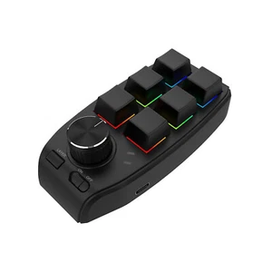 Gaming Mini Programming Macro Keyboard RGB Custom Knob Keyboard 6-Key 1-Knob, - Picture 1 of 8